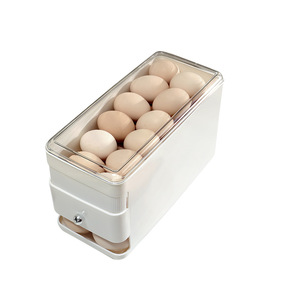 Egg <b>Storage</b> <b>Box</b> Stackable <b>With</b> Flip Top <b>Lid</b> For Refrigerator Kitchen Use Milky White Holds 45 Eggs - Product Image 2