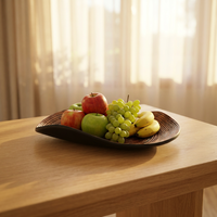 Plateau de rangement portable en résine avec motif sculpté, à un seul niveau, pour la cuisine et la salle de bain