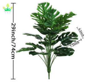 Tropical Home <strong>Garden</strong> Decoration <strong>Artificial</strong> Turtle <strong>Tree</strong> Leaves with Stems and Palm Leaf Frond for Christmas and Thanksgiving - Product Image 2