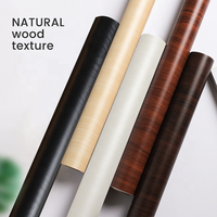 Peel & Stick Pvc Noir Blanc Sticker Mural Adhésif Étanche Bois Texture Papier Peint Conception pour Plancher Maison Décoration