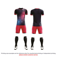 Seragam Sepak Bola Musim Panas Dewasa Unisex yang Dapat Disesuaikan, Celana Pendek, Lengan Pendek, Cepat Kering, Poliester dengan Cetakan Transfer Panas