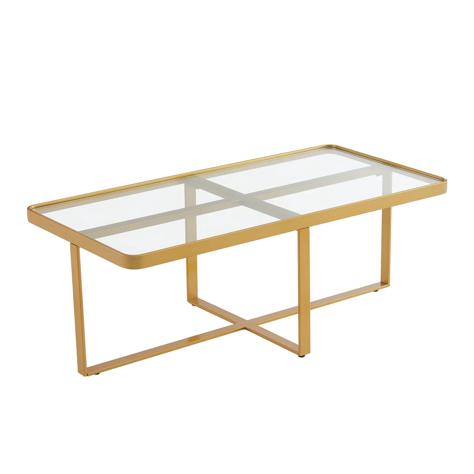 Light Luxury glass top cafe table Modern living room furniture glass table living room furniture coffee table