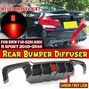 New Car Rear Bumper <b>Diffuser</b> Lip Chin Body Kits W/ <b>Led</b> Brake Light for BMW F10 528i 530i M Sport 2010-2016 Rear Bumper Spoiler - Product Image 1