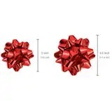Metallic Double Face 100% Polyester Gift Bows in <b>Red</b> Blue Gold Silver Solid Color Foil <b>Ribbons</b> Wired for Gift Packaging - Product Image 4