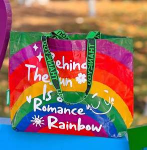 Sacs de courses en gros, sacs de courses en plastique laminé en vrac avec poignées, sacs de courses en PP tissé avec revêtement pour les fêtes - Product Image 5