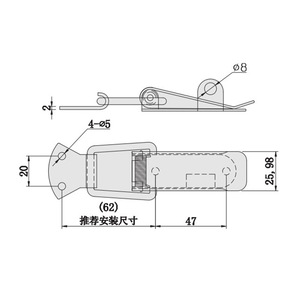 Stainless Steel Heavy Duty Toolbox Lock C 1002S Keyhole Latch Fixed Door Rotary Tongue For Distribution Box Cabinet - Product Image 1