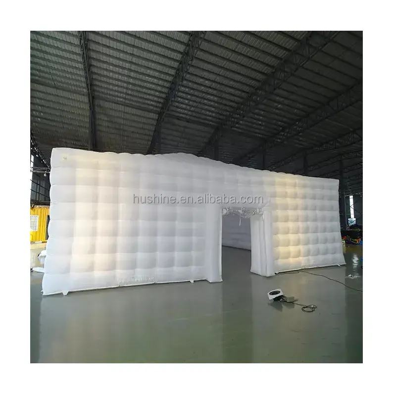 Factory Direct Sale Outdoor White Large Inflatable Show Cube Tent Inflatable Party Tent With Led Lights