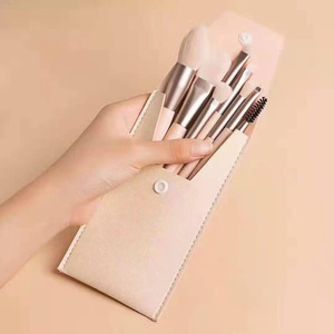 Mini 8-Piece Makeup Brush Set Synthetic Fibers Portable Travel Kit For <b>Eye</b> <b>Shadow</b> - Product Image 1