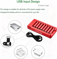 Baterai Kapasitas Tinggi Layar LCD Slot Independen Baterai Pintar Isi Ulang Baterai AA/AAA