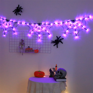Halloween Spider Web LED String Lights IP44 Rated <strong>DC</strong> 6V Funny Atmosphere Decorative Party Lighting Ornaments - Product Image 4