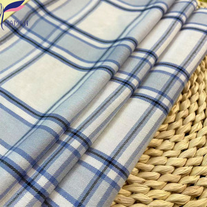 Custom Blue Check Rayon Viscose Double-Sided Twill Garment Fabric for Girls Boys for <strong>Ladies</strong> Kids Dresses <strong>Bed</strong> Sheet Pants Suit - Product Image 3