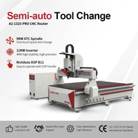 Router CNC Industrial en Venta, Máquina de Tallado de Madera CNC de 3 Ejes con Cambiador de Herramientas Semiautomático, Máquina para Fabricación de Gabinetes