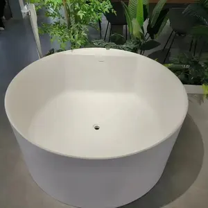 Indoor Moderne zylindrische Vollharzharz-Kunststein badewannen Acryl-Dusch wannen für zu Hause