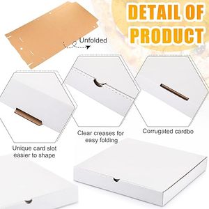 Scatole Personalizzabili per <span class=keywords><strong>Pizza</strong></span> in Cartone Ondulato Bianco di Alta Qualità, Goffrate, per Alimenti <span class=keywords><strong>e</strong></span> Pizze Fatte in Casa - Product Image 3