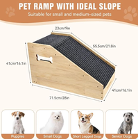Rampes pour chiens en bois pour chiens de taille moyenne, marches pour canapé avec revêtement antidérapant et coussinets, rampe à pente douce pour que les chiens puissent monter sur le lit