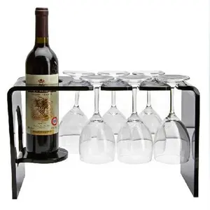 Anpassen 6 Löcher Bar Flaschen regal-Wasser becher Rack Acryl Wein becher halter Getränke ablage Tablett Acryl Wein und Tassen Display Rack