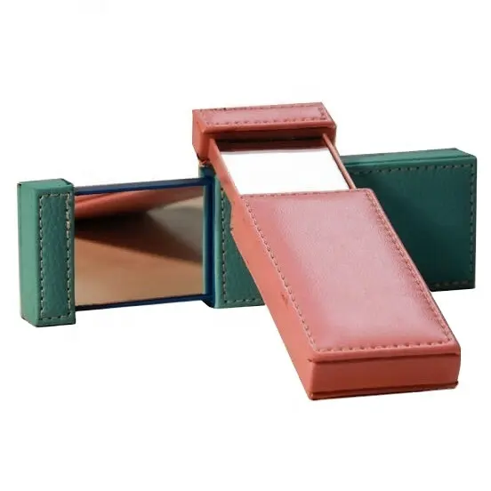 Promotional leather mini pocket cosmetic mirror promotion gift LG6016