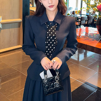 Nouvel ensemble décontracté d'été de style coréen pour femmes, tenue deux pièces comprenant un blazer à manches longues et une jupe mi-longue, vêtements de travail
