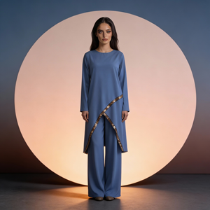 High Quality Custom Patchwork Polyester Elegant Luxury Abaya for Muslim Women <b>Evening</b> Dress - Product Image 4