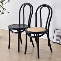 Vente en gros de chaises de salle à manger rétro en bois massif chaises en rotin antiques élégantes avec dossiers hôtels banquets et cafés