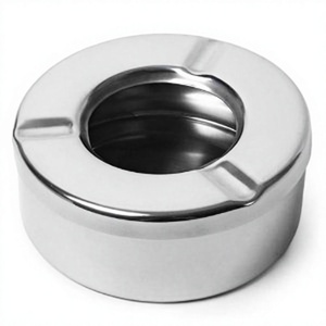 Cendrier de table rond en acier inoxydable au design minimaliste pour la maison et le bureau - Product Image 1
