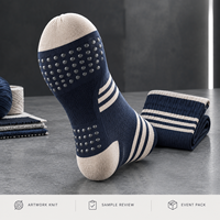 Chaussettes d'événement en coton Spandex à rayures d'entreprise, bleu marine, couleur avoine, à motifs originaux, avec motif artistique, à motif répétitif, avec bordure tricotée, talon et bout du pied