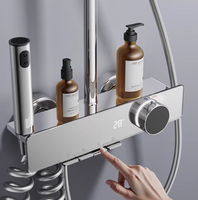 Ensemble de douche multifonctionnel avec mitigeur pour baignoire et douche, robinets d'eau chaude et froide, ensemble de douche piano pour salle de bain