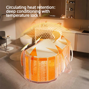 Bañera plegable para adultos, bañera de uso doméstico, bañera de ducha de apertura rápida, bañera aislada y engrosada, equipada con un marco de soporte. - Product Image 3