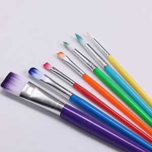 Ensemble de pinceaux de couleurs arc-en-ciel pour enfants, 6 pièces, pinceaux synthétiques colorés pour enfants - Product Image 5