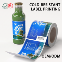 Étiquettes personnalisées pour emballages de jus de fruits glacés, résistantes à l'eau et au froid, de qualité alimentaire, avec logo imprimé, étiquettes en rouleau pour emballages de boissons