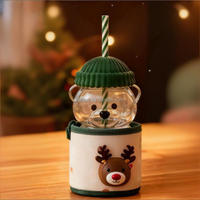 Gobelet à jus en verre en forme d'ours - Vaisselle mignonne et durable pour les cadeaux des enfants, gobelet en verre de haute qualité, verre borosilicate