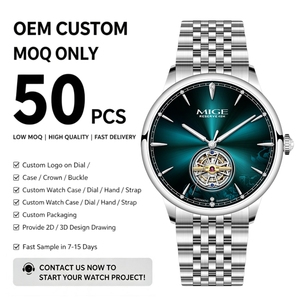 Low MOQ Custom Logo Classic Luxury <b>Skeleton</b> <b>Watches</b> Stainless Steel High Quality Men's <b>Automatic</b> Mechanical <b>Watch</b> Luminous Dial - Product Image 1