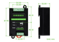 Módulo de Salida PWM Industrial de 4 Canales, Protocolo Modbus RTU, Interfaz RS485 Aislada, Frecuencia y Ciclo de Trabajo Ajustables