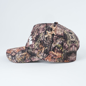 Real Tree Camo Camouflage 5 Panel Baseball Hat Cap 5 Panel Broderie Structure Coton Sport avec Logo Personnalisé - Product Image 3