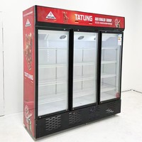 Meilleur Prix 300L 500L Congélateur Vitrine Extérieur Double Porte Pas Cher Réfrigérateur Vitrine Industrielle Équipement de Réfrigération