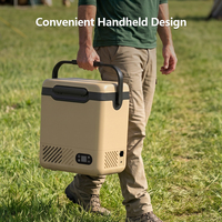 Réfrigérateur de voiture portable 12V 12L 18L, mini réfrigérateur-congélateur à compresseur avec poignée, batterie rechargeable, glacière solaire pour le camping