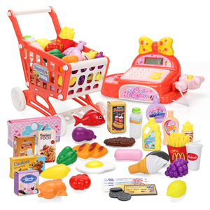 Contador de supermercado FiveStar para niños, carrito de compras de caja registradora preescolar de plástico con juego de simulación para niños - Product Image 1