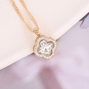 Venta al por mayor de collar de trébol de cuatro hojas personalizado de cristal de oro con todo tipo de colores para ocasiones de regalo de <span class=keywords><strong>China</strong></span> - Product Image 5