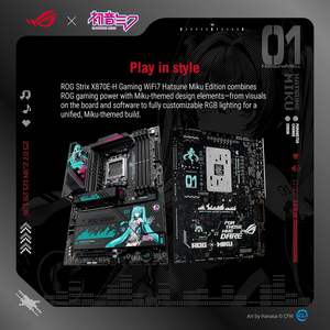 Carte mère ROG Strix X870E-H Gaming WIFI7 Hatsune Miku Edition AMD X870E ATX AM5 DDR5 256 Go SATA compatible Windows 11 - Product Image 5