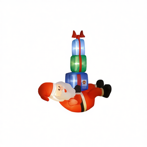 Papá Noel inflable con pila de regalos, decoración navideña para exteriores, decoración navideña de PVC para el hogar y el jardín D0100HADH17 - Product Image 1