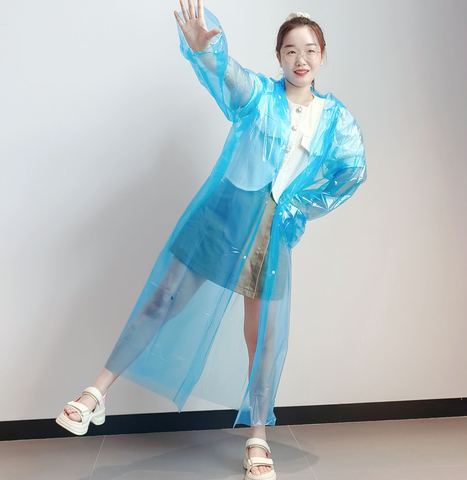 Unisex Disposable Waterproof Raincoat with Windproof Hood and Buttons Modern Plastic Raincoat for Rainy Day for Hiking