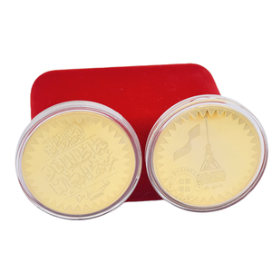 מטבעות מדליית זיכרון מותאם אישית עבור שגרירות qatar בבירוט הידראולי מטבעות מתכת מזכרת עם קופסת עץ - Product Image 5