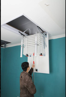 Échelle de grenier rétractable et pliable, échelle de loft murale pour usage domestique, installation facile, échelle télescopique d'accès au grenier