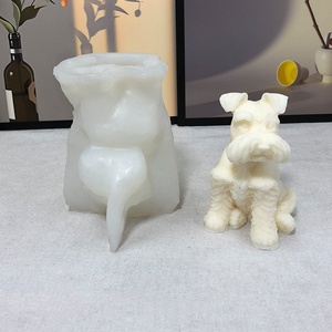 Petit chien en peluche chiots Silicone bougie moules moules à cire pour bougies maison savon glace artisanat aromathérapie moule - Product Image 6