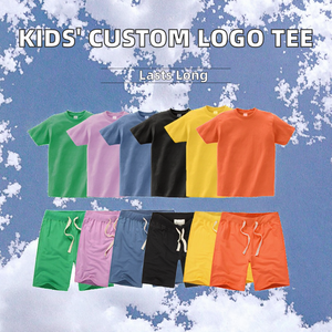 Camiseta de Algodón 100% de Alta Calidad con Logotipo Personalizado para Niños y Niñas, Ropa Casual Suave para Niños, Camiseta Infantil Lisa Bordada de Color Sólido - Product Image 2