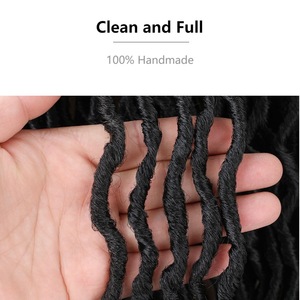 Gypsy Locs para extensiones de cabello Ombre trenzado sintético ondulado estilo Natural Faux Lox Crochet trenza cabello - Product Image 6