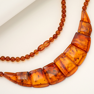 Collar Religioso de Ámbar Báltico Natural Naranja Atardecer de 17g y 45cm con Cuentas Planas Elásticas Tipo Rondelle y Cuerda Decorativa, Ideal para Regalo - Product Image 6