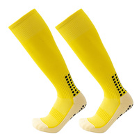 Chaussettes de football épaisses antidérapantes pour adultes, noires, pour le baseball, chaussettes de sport personnalisées en coton tricoté, hauteur genou, pour le printemps