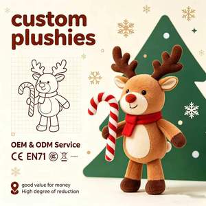 Vente en gros de rennes en peluche personnalisés, rennes en peluche de Noë<span class=keywords><strong>l</strong></span>, jouet en peluche à thème de Noë<span class=keywords><strong>l</strong></span> mignon pour cadeau d'enfant - Product Image 1