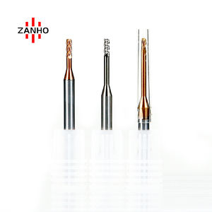 ZANHO Özelleştirilmiş ODM OEM 0.5mm Mavi Kaplamalı Tungsten Karbür <span class=keywords><strong>2</strong></span> Kanallı HRC55 Yüksek Hızlı CNC Freze Kesicisi Altin Koni Freze Ucu - Product Image 2
